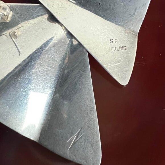 Stunning Sterling Silver and Turquoise Earrings, for Gertrude Zachary, Albuquerq - Picture 3 of 4